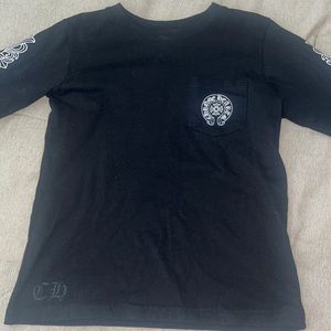 Kids black chrome hearts long sleeve shirt